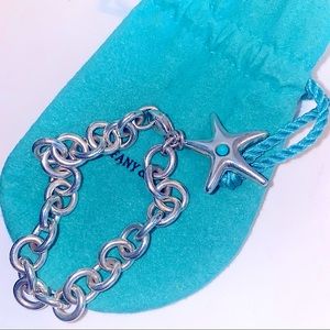 Tiffany Starfish bracelet size 7.5inches turquoise